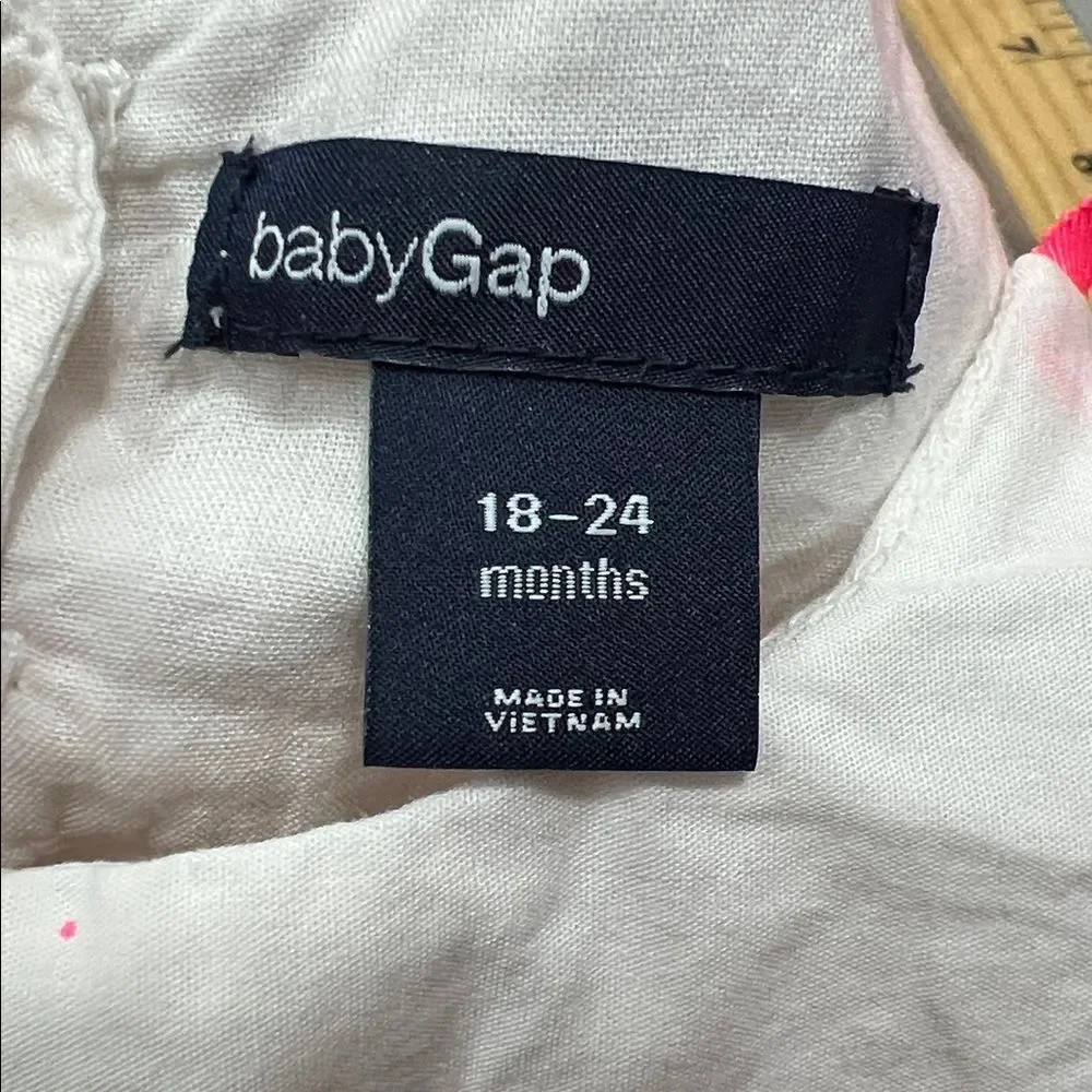 GAP White Dress with Neon Pink Accents size 18-24 months